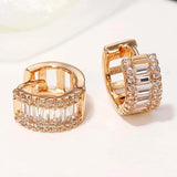 Brincos Mini Argola Zircónias Baguete
