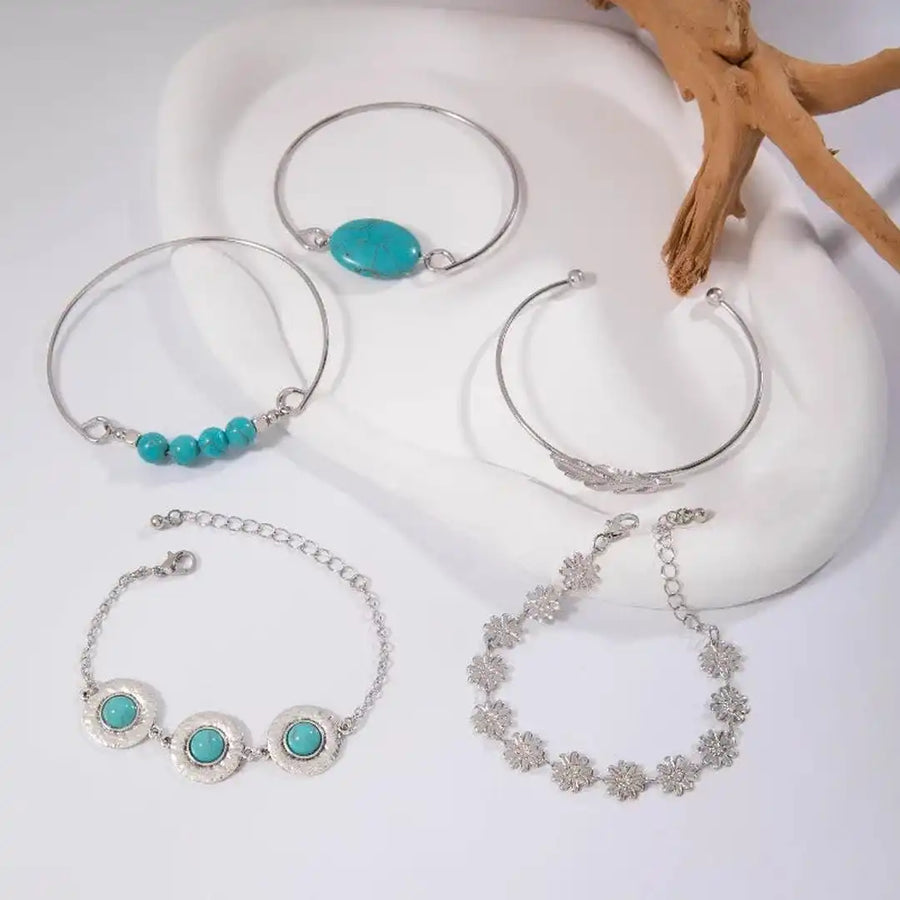 Conjunto de Pulseiras Borboleta Turquesa
