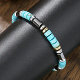 Pulseira Contas Turquesa e Preto