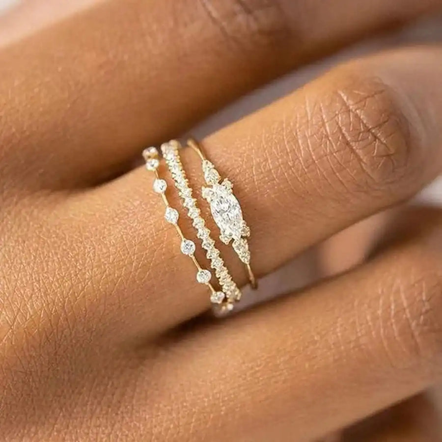 Conjunto de Anéis Dourados