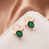 Boucles d'oreilles clous en cristal renne festif