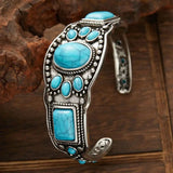 Pulseira Rígida Turquesa Boémia