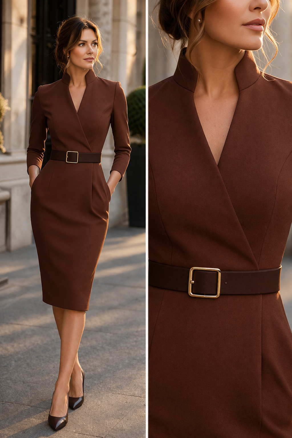 Lígia | Vestido Midi com Cinto