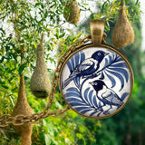 Collier pendentif en verre avec animal esprit de la forêt