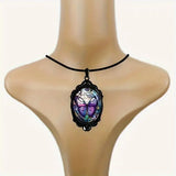 Collier pendentif papillon avec cristal violet