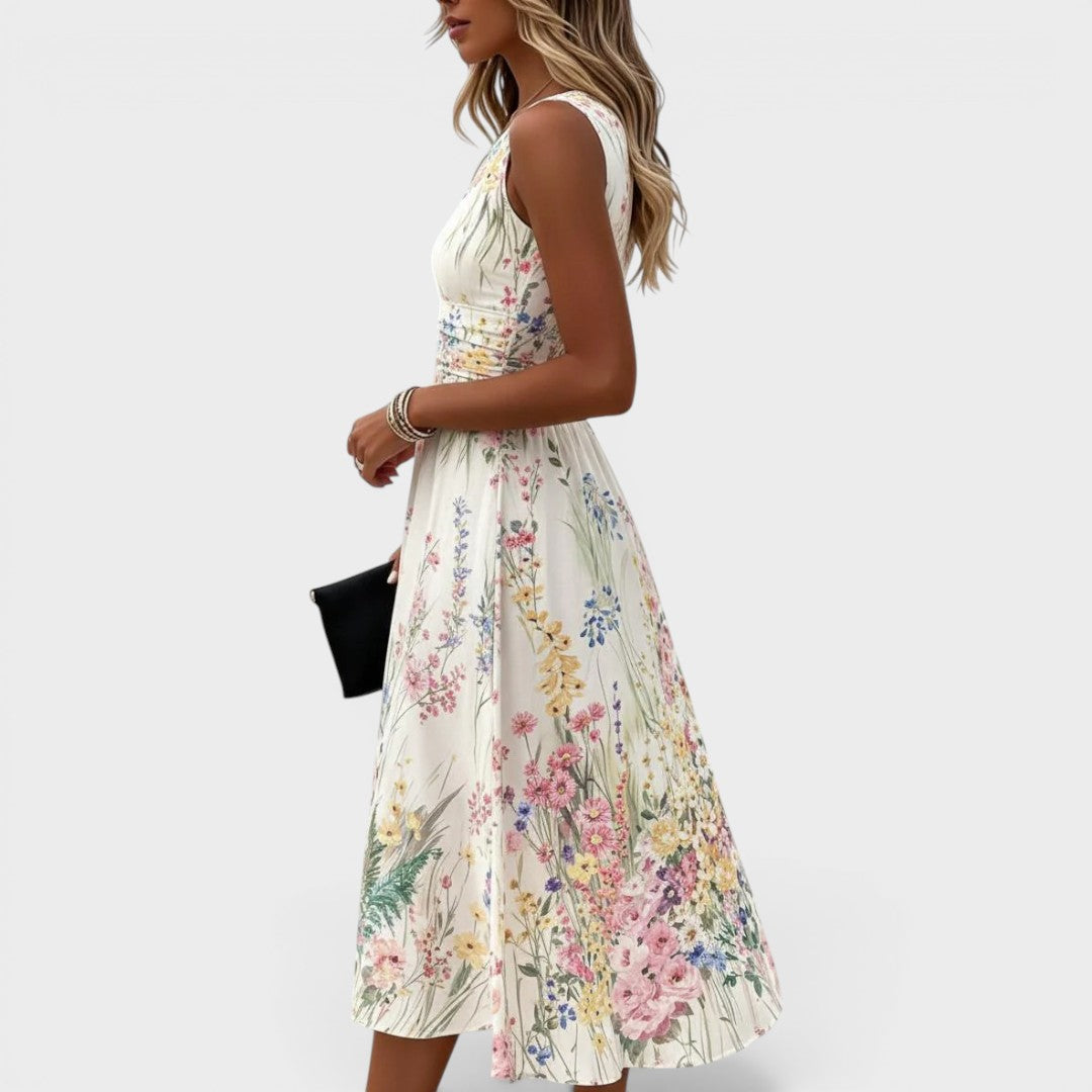 Isadora | Vestido Midi com Detalhe em Renda