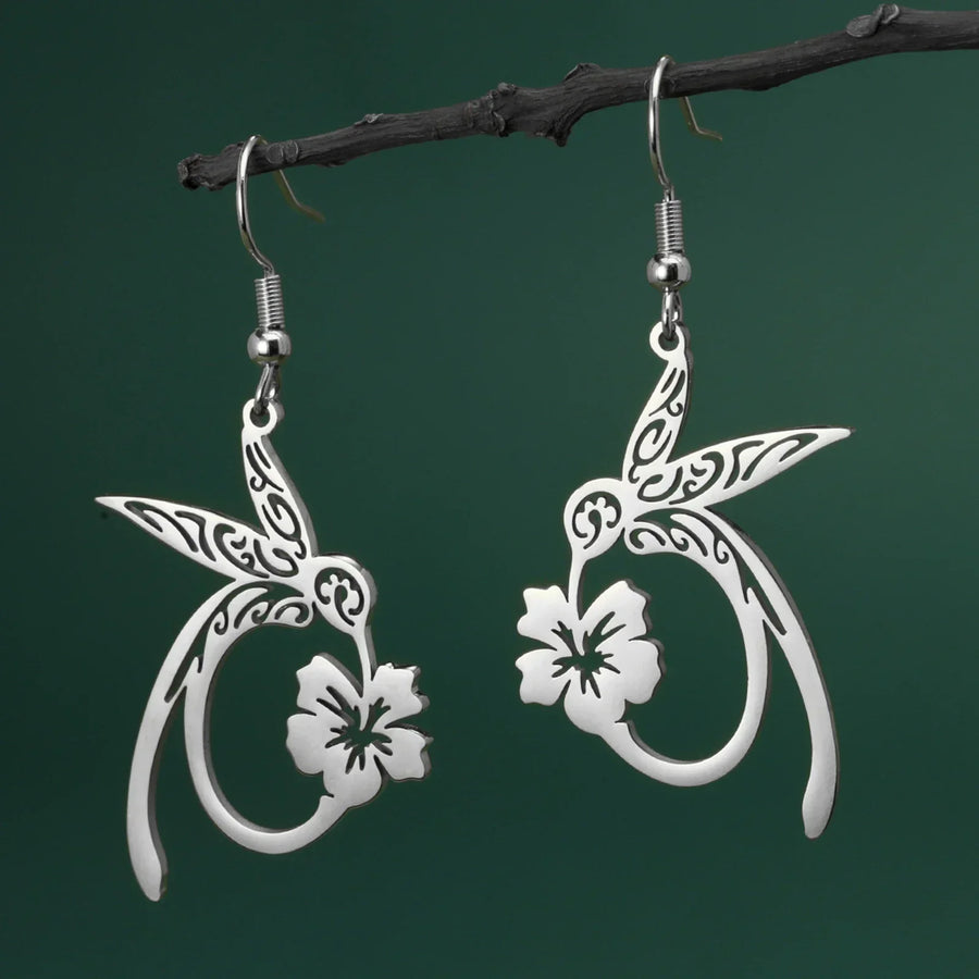 Boucles d'oreilles en acier inoxydable Esprit Colibri