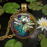 Collier pendentif en verre avec animal esprit de la forêt