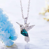Collier Colibri Scintillant en Oxyde de Zirconium