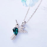 Collier Colibri Scintillant en Oxyde de Zirconium