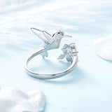 Anel Cintilante Ajustável Colibri com Strass