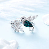 Anel Cintilante Ajustável Colibri com Strass