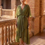 Rebeca | Vestido Midi com Decote em V