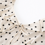 Letícia | Vestido Midi de Bolinhas com Folhos
