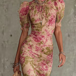 Nina | Vestido Maxi Floral com Mangas Balão