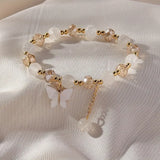 Pulseira Elástica de Contas Borboleta