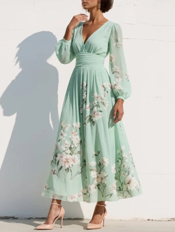 Denise | Vestido Midi com Mangas Balão