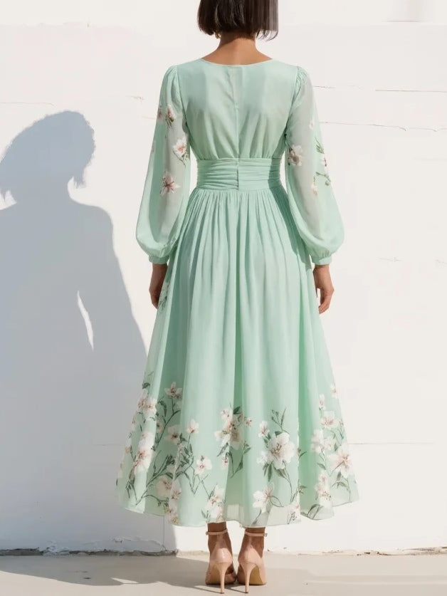 Denise | Vestido Midi com Mangas Balão