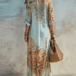 Nélia | Vestido Maxi Boho com Padrão Paisley