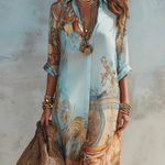 Nélia | Vestido Maxi Boho com Padrão Paisley