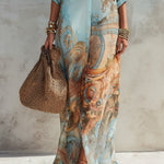 Nélia | Vestido Maxi Boho com Padrão Paisley
