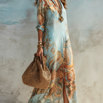 Nélia | Vestido Maxi Boho com Padrão Paisley
