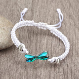 Bracelet tissé main Rêves de libellules