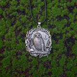 Collier pendentif Chouette mystique, Lune et Champignon
