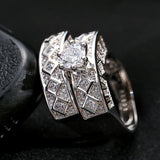 Conjunto de Anéis Zircónia Fina