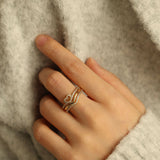 Conjunto de Anéis Finos Brilhantes