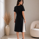 Leila | Vestido Midi com Painel Entrelaçado