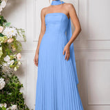 Amélia | Vestido de dama de honor chiffon evasê pregas