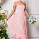 Amélia | Vestido de dama de honor chiffon evasê pregas
