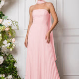 Amélia | Vestido de dama de honor chiffon evasê pregas