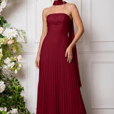 Amélia | Vestido de dama de honor chiffon evasê pregas