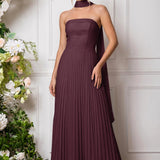 Amélia | Vestido de dama de honor chiffon evasê pregas