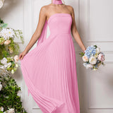 Amélia | Vestido de dama de honor chiffon evasê pregas