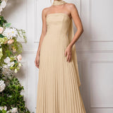Amélia | Vestido de dama de honor chiffon evasê pregas