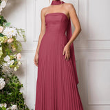 Amélia | Vestido de dama de honor chiffon evasê pregas