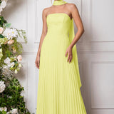Amélia | Vestido de dama de honor chiffon evasê pregas