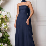 Amélia | Vestido de dama de honor chiffon evasê pregas
