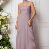Amélia | Vestido de dama de honor chiffon evasê pregas
