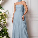 Amélia | Vestido de dama de honor chiffon evasê pregas