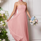 Amélia | Vestido de dama de honor chiffon evasê pregas