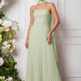 Amélia | Vestido de dama de honor chiffon evasê pregas