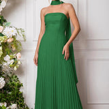 Amélia | Vestido de dama de honor chiffon evasê pregas