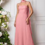Amélia | Vestido de dama de honor chiffon evasê pregas
