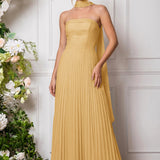 Amélia | Vestido de dama de honor chiffon evasê pregas