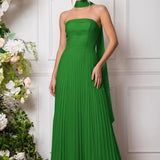 Amélia | Vestido de dama de honor chiffon evasê pregas