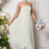 Amélia | Vestido de dama de honor chiffon evasê pregas